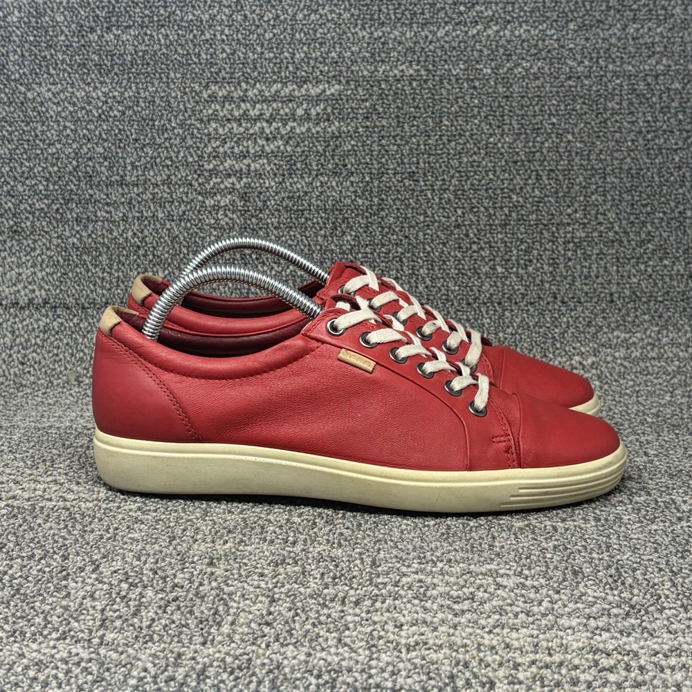 ECCO Soft 7 Women's EU 40 US 9-9.5 Red Leather Lace Up Comfort Sneakers
